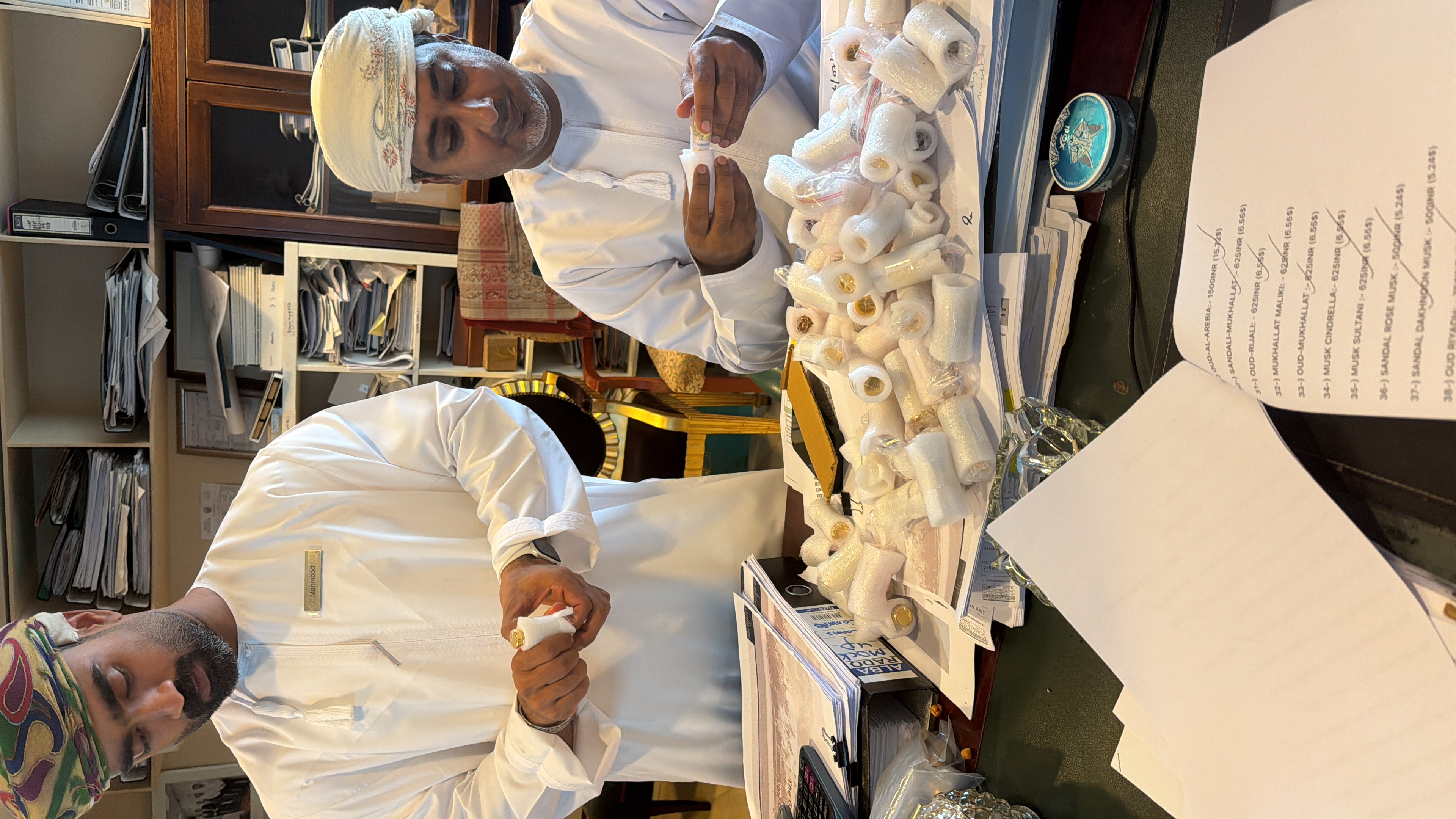 Oud fragrance materials being selected and prepared