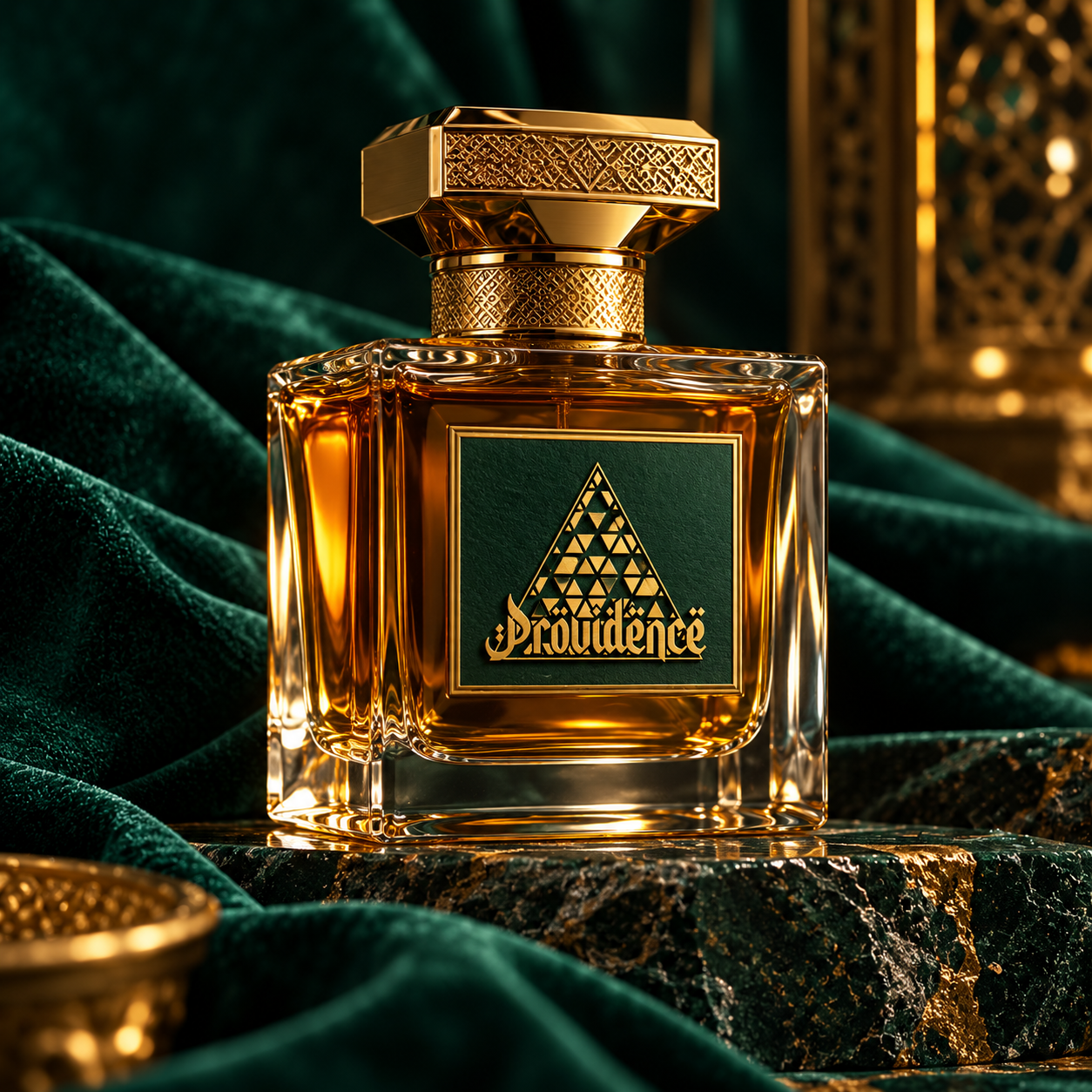 Providence perfume bottle with its logo
